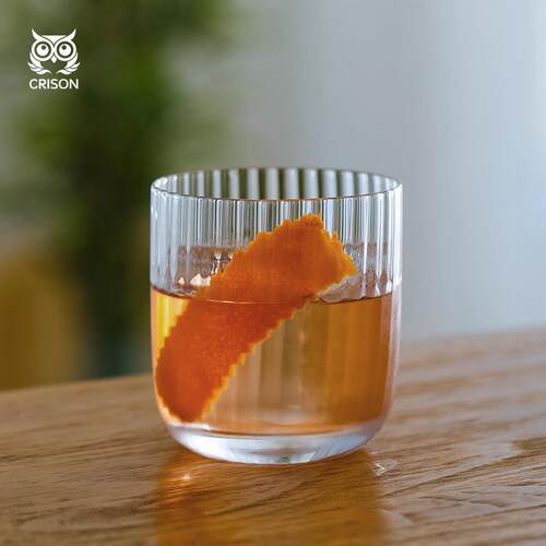 INF02 CRISON 水晶玻璃条纹威士忌酒杯 古典冰球杯洋酒调酒水杯