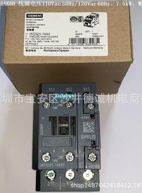 3RT2028-1AK60 接触器 线圈电压110Vac 50Hz/120Vac 60Hz、15kW