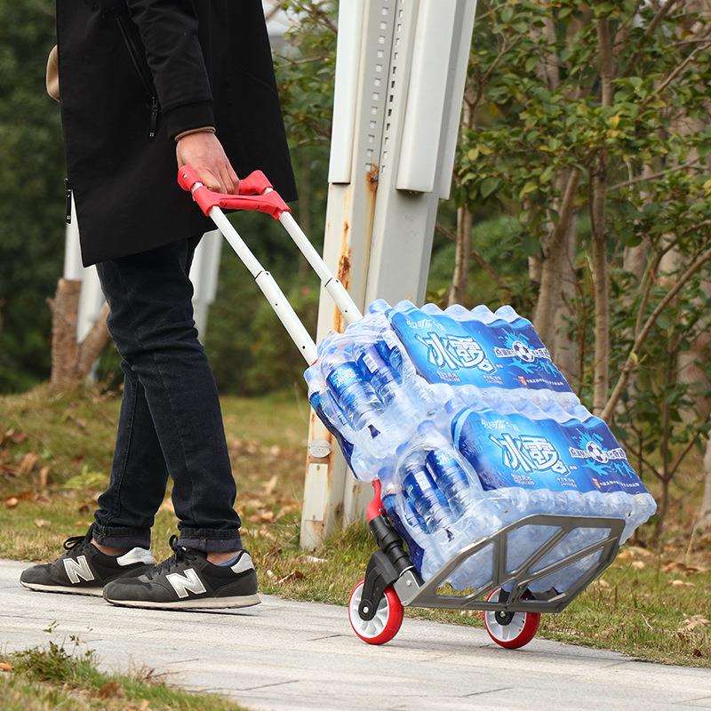 义乌厂家行李车载重王拉货车铝合金手拉车买菜购物推车家用拉货车