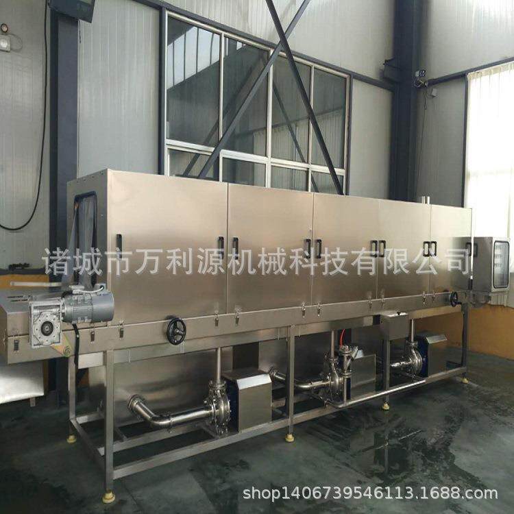 隧道式高压喷淋洗框机热水循环汽车零配件周转箱周转筐清洗机