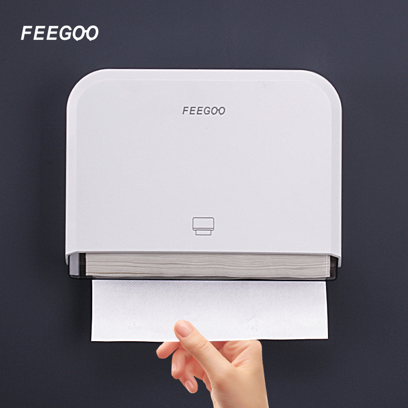 FEEGOO擦手纸盒挂壁式卫生间纸巾盒厕所抽纸盒免打孔酒店擦手纸盒