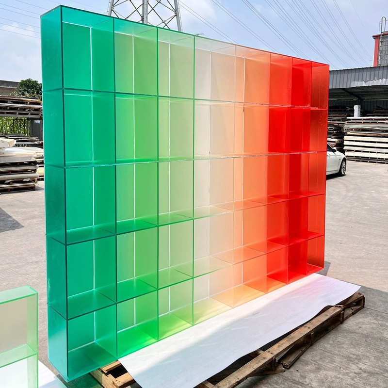 实体厂家定制高透明彩色渐变亚克力展示架包包服装展示架