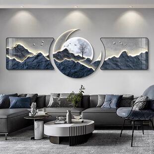饰画中式 家有靠山轻奢高档客厅装 沙发背景墙挂画壁画肌理现代简约