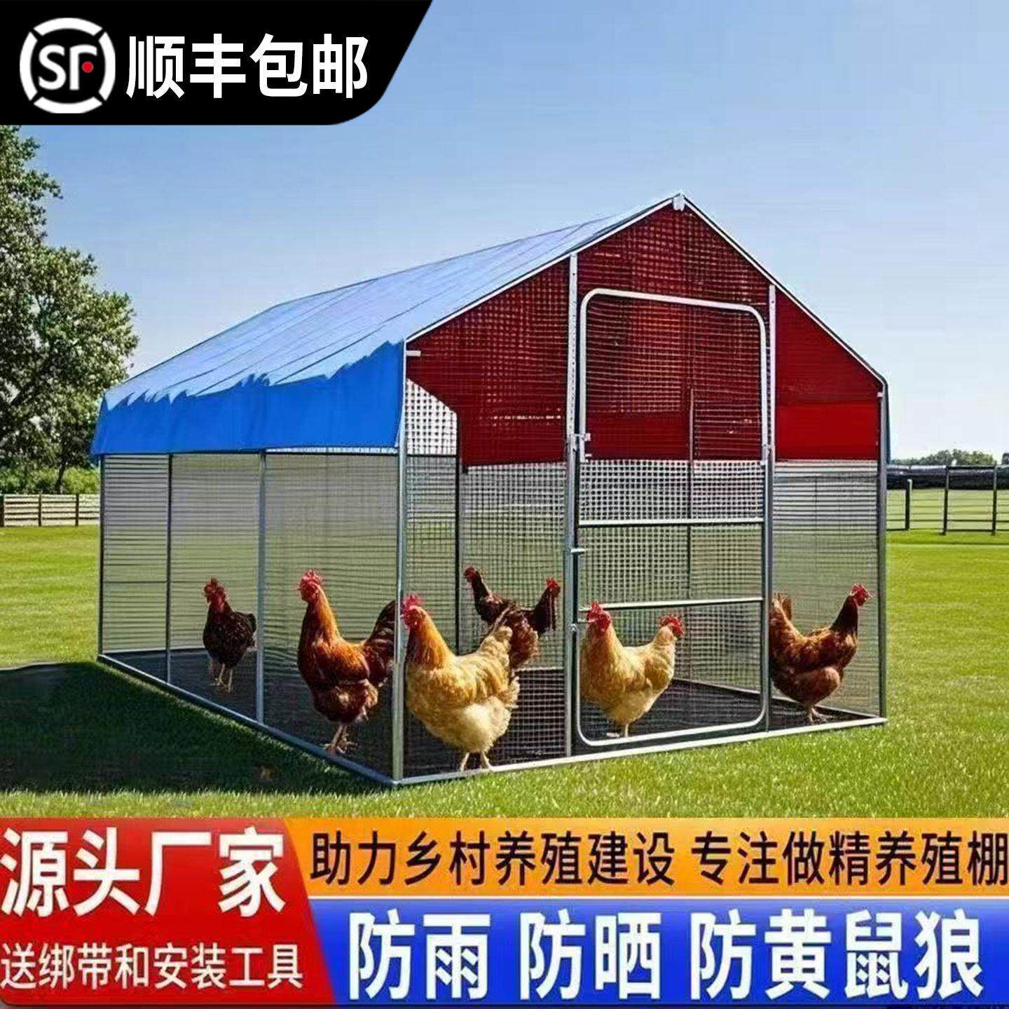 鸡笼子家用室外大号户外养鸡专用笼养鸡笼防雨养殖农村鸽舍养鸡棚