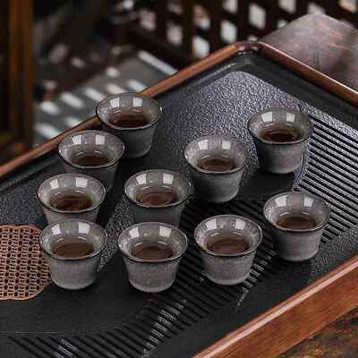 黑冰花茶杯人杯MBV单杯开片功夫茶杯茶茗盏主高档瓷个陶人专用品