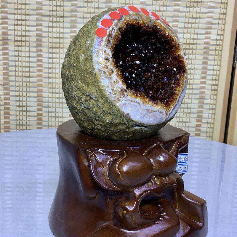 天然乌拉圭原矿黄水晶洞
