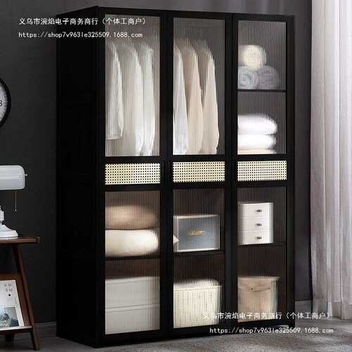 简易衣柜家用卧室出租房屋用组装实木置物架结实耐用儿童衣橱柜子