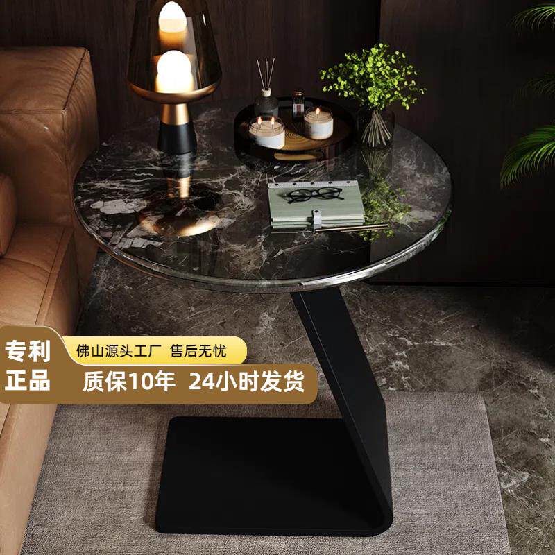 意式极简奢石大理石边几茶几可移动沙发小茶几客厅新款轻奢边几