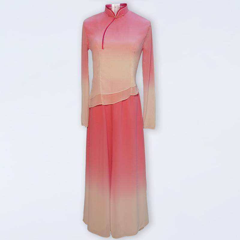 高档雨歌打芭蕉古典蹈演出伞服民国风群舞扇子舞舞秧服清新舞飘逸