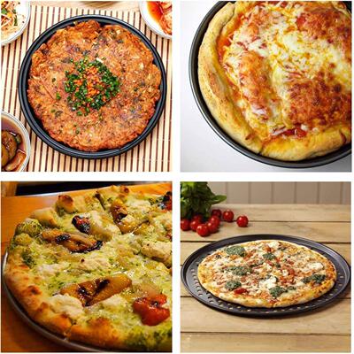 Pizza Pan Tray Crisper Carbon Steel Baking Oven Bakeware