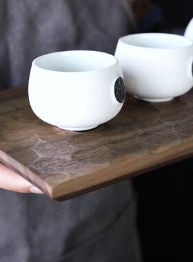 木质托盘长方形茶盘家用放茶杯黑胡桃手工实木复古商用果盘杯垫子