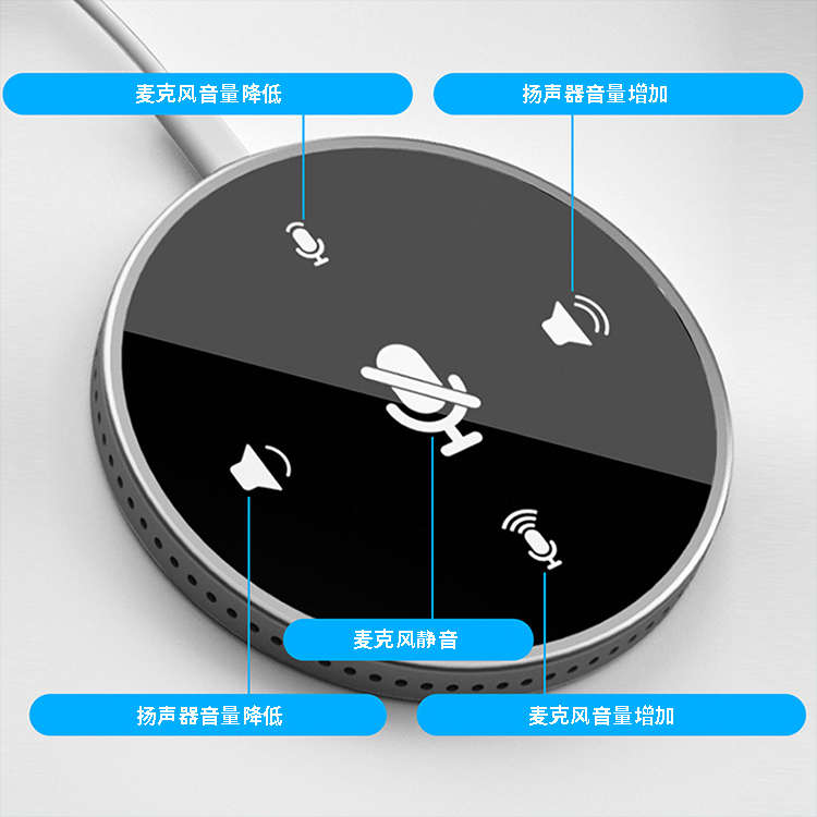 亮一首Y02 全向麦克风音响一体电脑USB话筒远程会议视频游戏语音