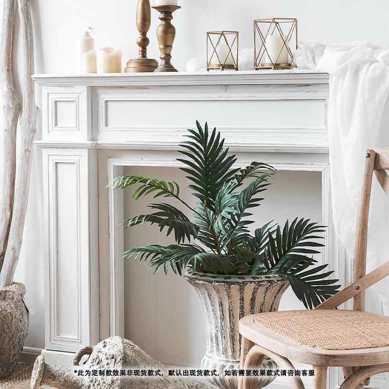 法式复古实壁602炉装饰柜欧木美式黑炉白色壁假置物架民宿摄影道