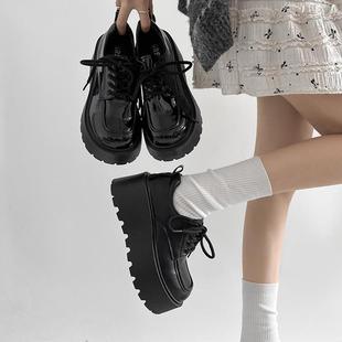 复古黑色英伦风厚底小皮鞋女2026新款秋冬配裙子百搭玛丽珍单鞋子