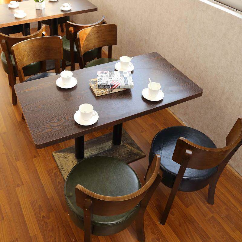复古咖啡厅桌椅实木烘焙蛋糕店椅子酒馆民宿甜品奶茶店餐桌椅组合
