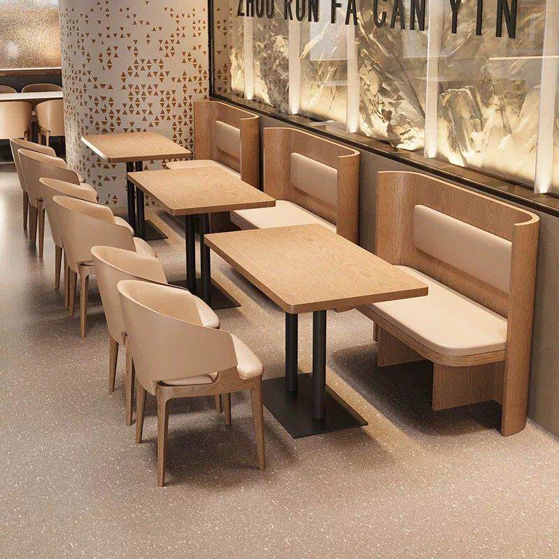 餐厅卡座沙发商用面馆饭店披萨店食堂储物柜实木桌椅组合