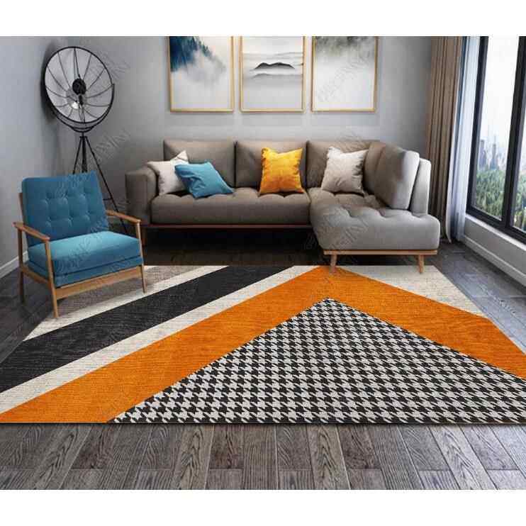 新款北欧面仿羊绒地毯茶现代轻客厅几毯家用大积卧室满铺床边奢毯