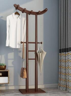 全实木现落地衣帽架家室用卧挂NKS衣架中式网红代衣服立式衣架子