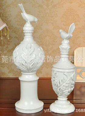 欧美风格家饰欧式小鸟摆饰树脂工艺家居摆件结婚新房装饰手工