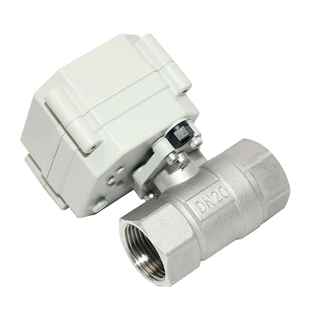 6分微型电动球阀缩通径带手动两通不锈钢TONHE可替电磁阀DN20