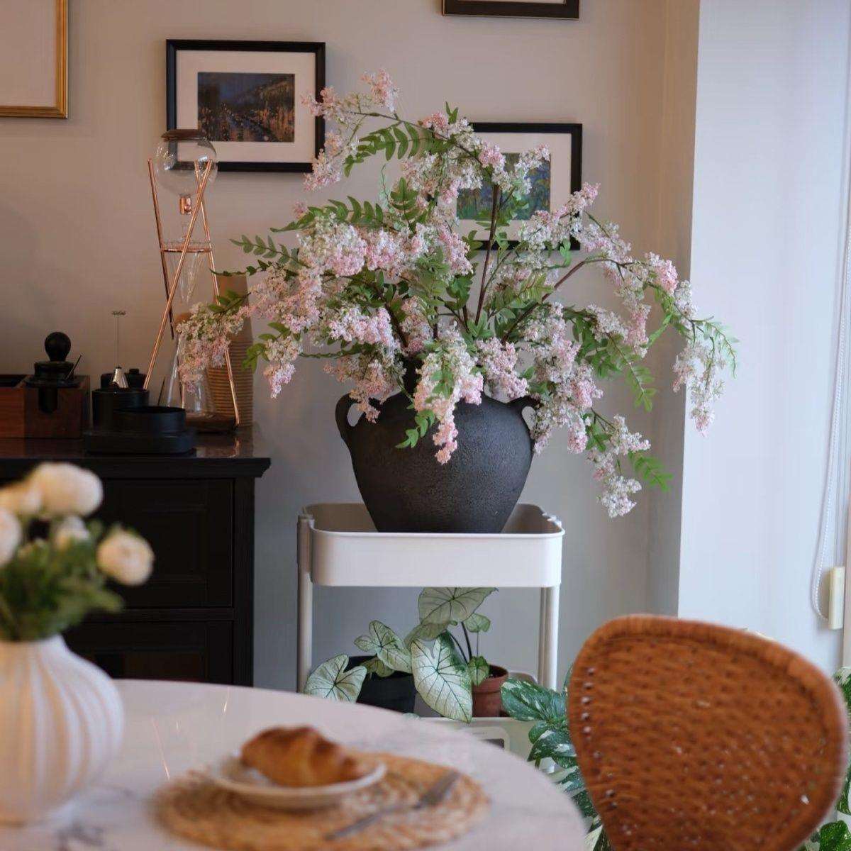 橱窗仿真花·餐桌高品质客厅绢花装饰假花装饰植绒雏菊喜见槐蕊