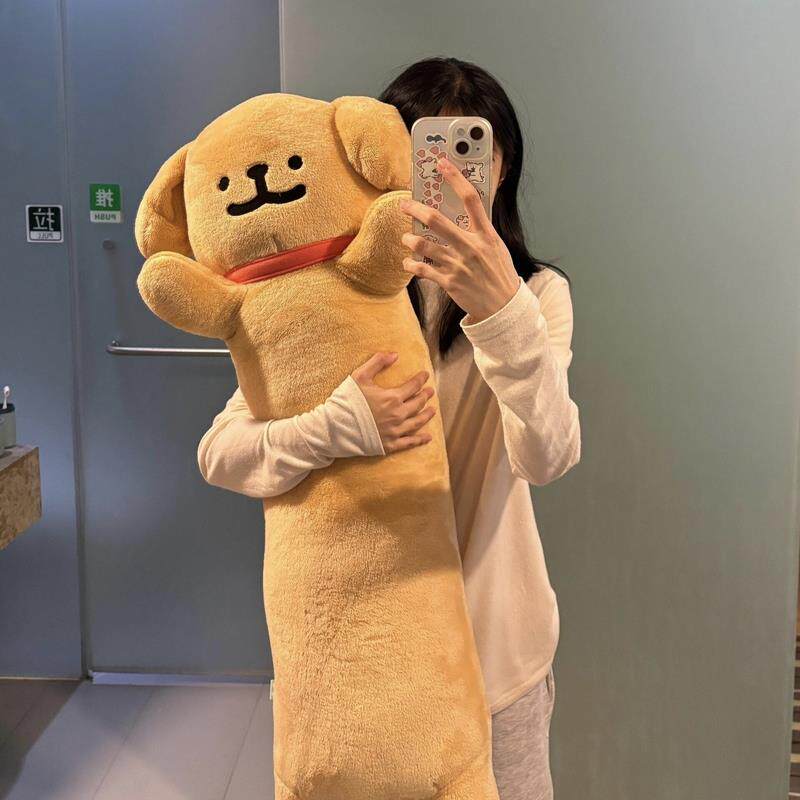 线条小狗长条抱枕侧睡夹腿睡觉玩偶可爱毛绒玩具靠枕床头宿舍学生