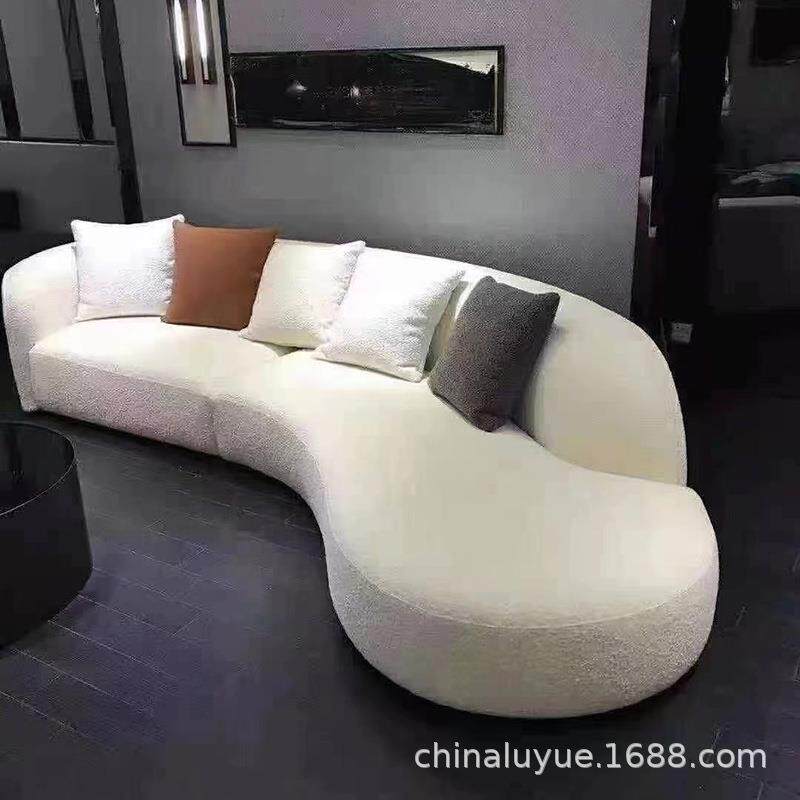 北欧极简网红ins皮艺弧形家具家装休闲布艺大小户型热销沙发组合