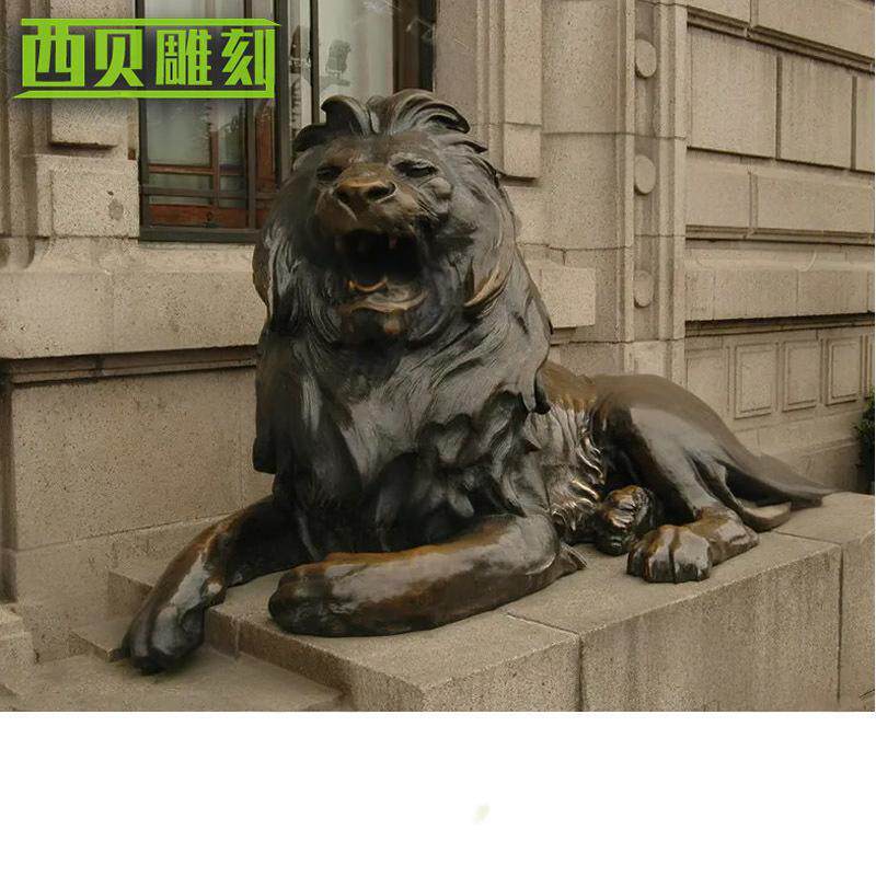 铸铜欧式汇丰狮子雕塑 大型纯铜故宫铜狮子公司小区门口景观摆件