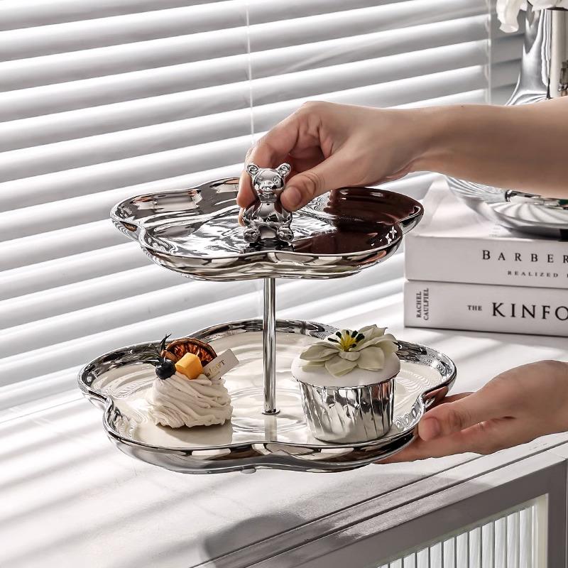 高档多层果盘客零用厅茶几家盘糖果前台摆放食盘美容院点心水果盘