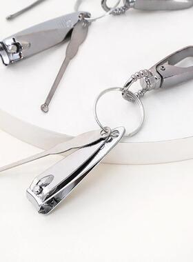 Set of Keychain with Nail Clippers, Nail Scissors, and Ear P