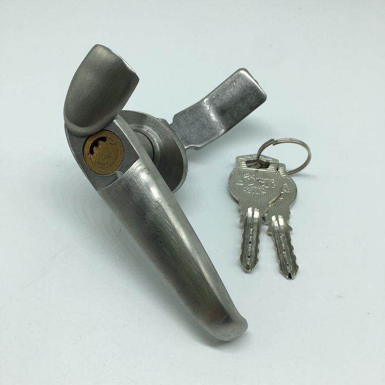 MS308-3半月型锁芯不锈钢把手锁,不锈钢执手锁,电柜门把锁