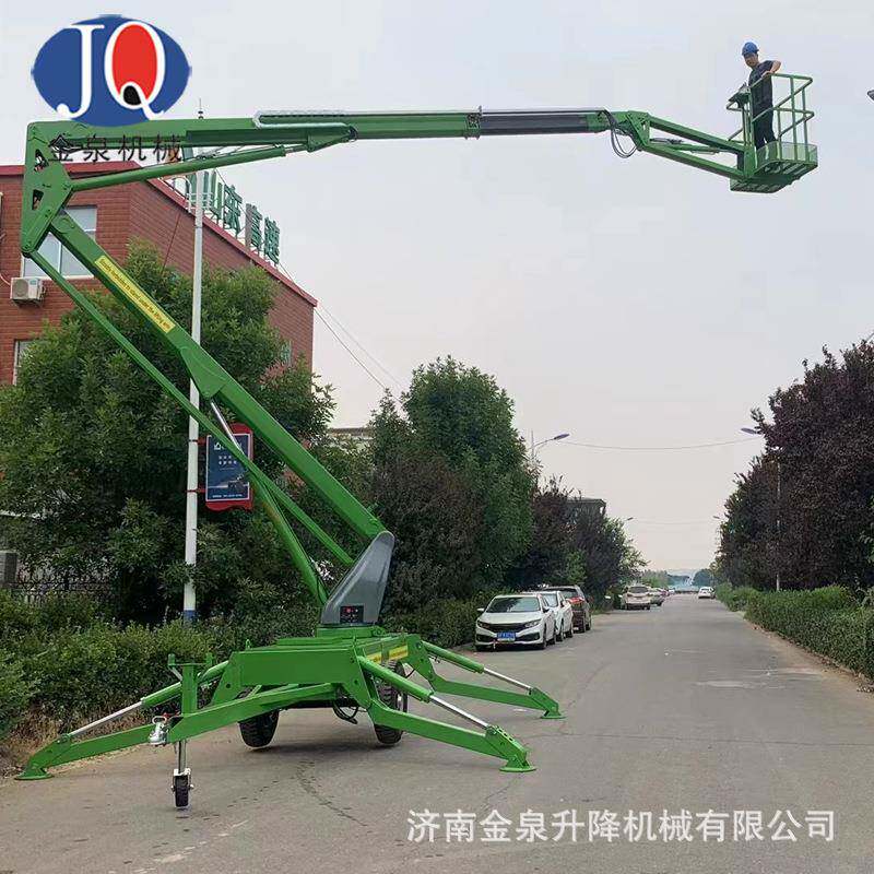 山东移动式升降台拖车折臂式升降机厂家折臂12米升降机车