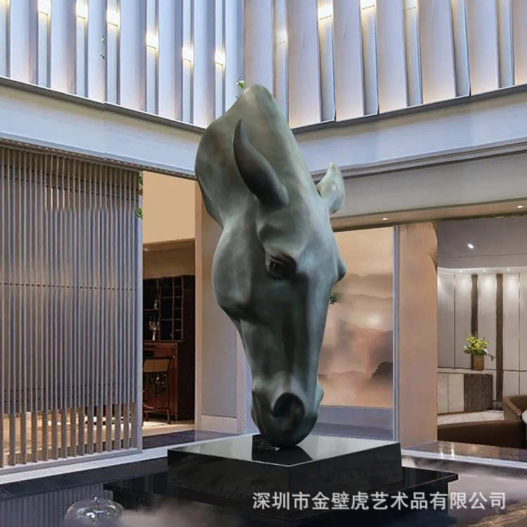 玻璃钢马头雕塑公园写字楼酒店商业中心大型动物摆件源头厂货包邮