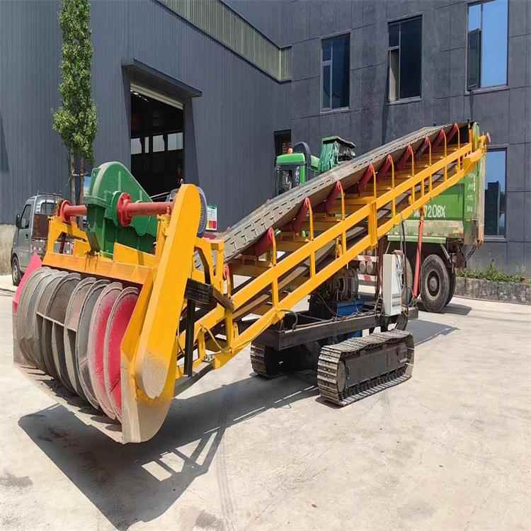 大型履带行走式扒料机螺旋式取料输送机煤炭沙石料沙土自动装车机
