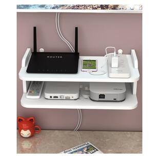 机顶盒置物架免打孔路由器置物架电视机顶盒壁挂收纳盒免打孔家用