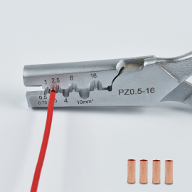 压线钳管型端子GT小铜t管钳 手动接线工具铜管连接压接钳PZ