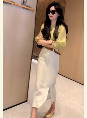 欧洲站秋季2026新款御姐气质女神范衬衫套装职场轻熟风女装两件套