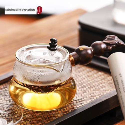 高档福禄侧把茶壶玻璃煮茶壶茶水分离泡茶器小青柑家用电陶炉加热
