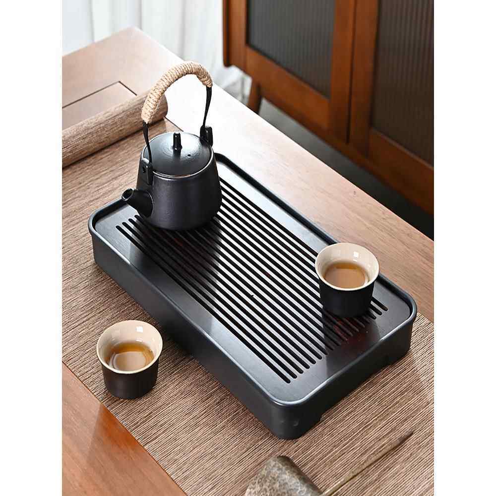 顾珠家用功夫竹制茶盘茶具茶桌储水高档干泡盘简单小托盘清理