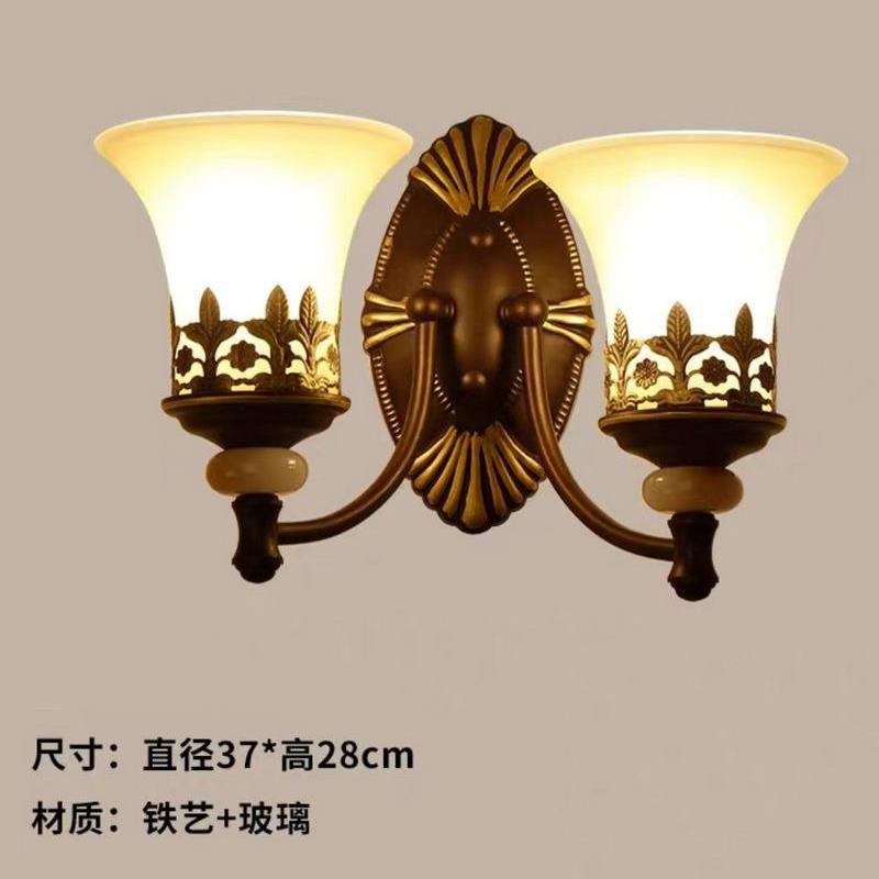 美式壁灯工业风铁艺壁挂式酒吧楼道布罩壁灯房间卧室床头灯