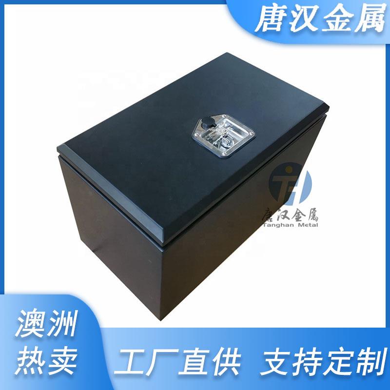 工厂直供金属铁工具箱黑色喷涂带锁皮卡车收纳耐用多功能收纳加固