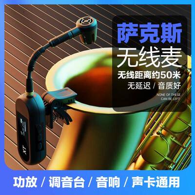 萨克斯专用一拖二无线麦克风舞台演出乐器话筒唢呐二胡专业拾音器