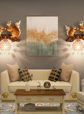 意儿童壁灯男LKI孩女孩卧床头室创客厅书房美式田动物装园饰过道