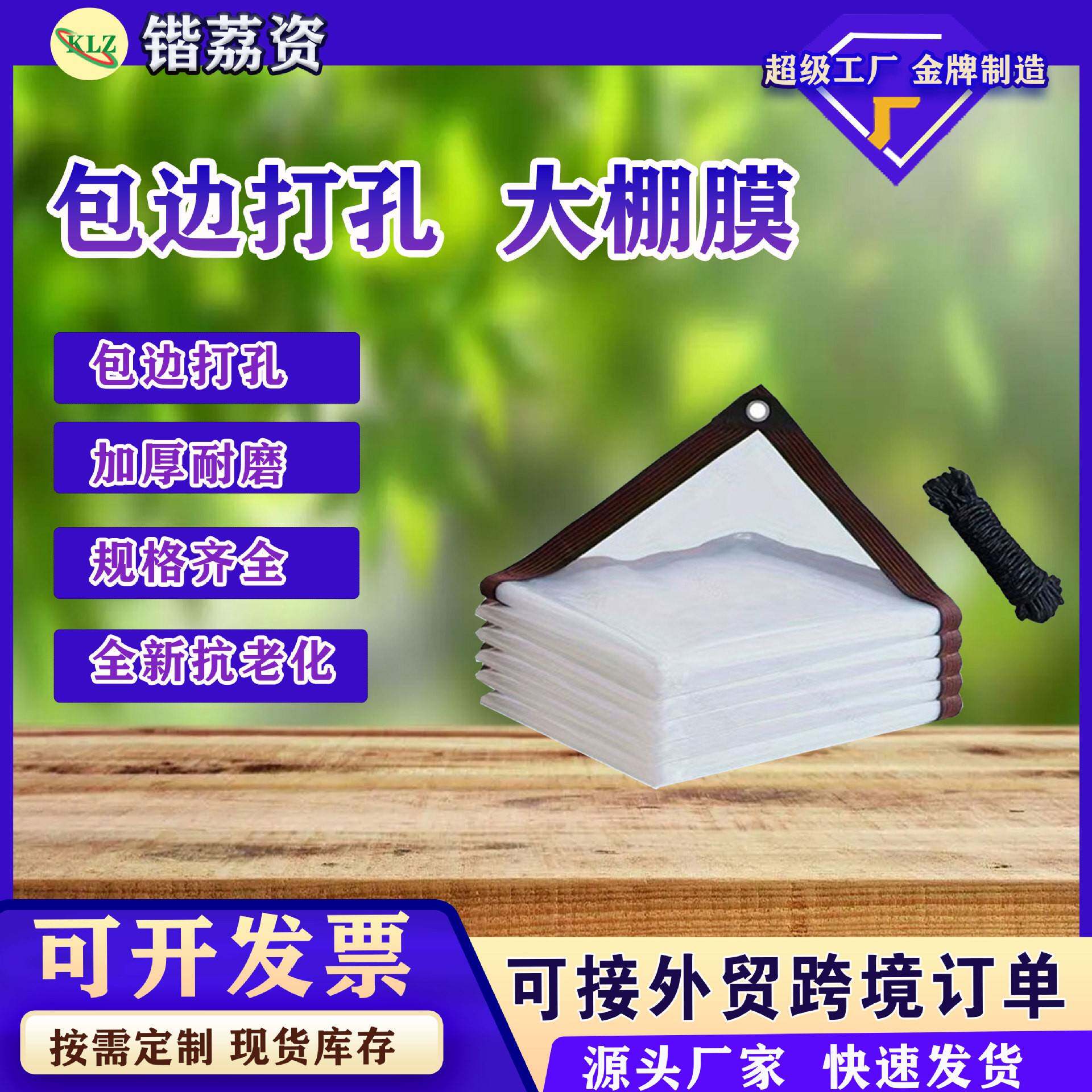 包边打孔塑料膜大棚膜透明防雨布多肉花卉保温防寒无滴膜塑料薄膜