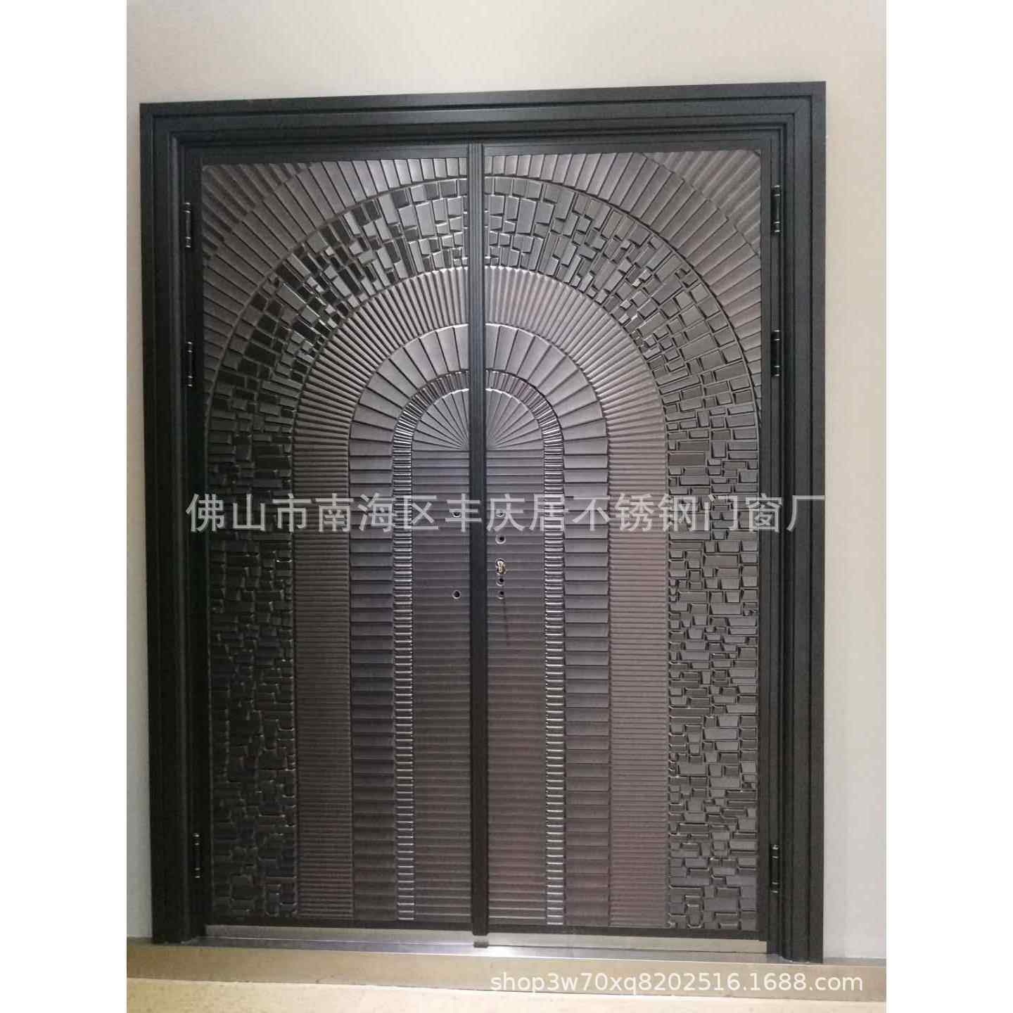 厂家直销防爆铸铝门双开别墅大门家用进户防盗门子母单开仿真铜门
