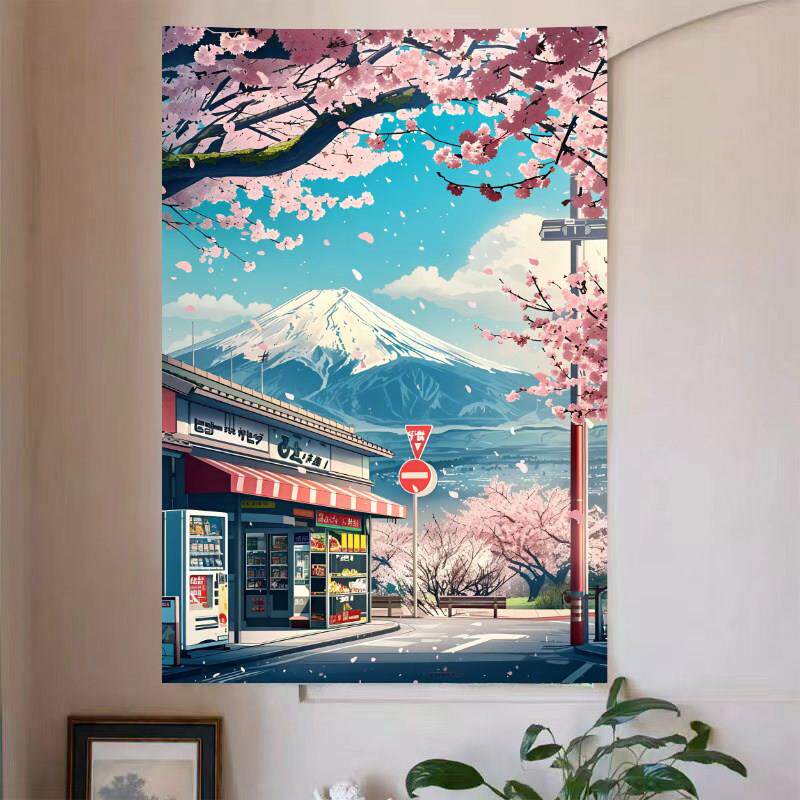 唯美日系风景背景布挂布挂毯ins卧室房间床头墙面宿舍装饰网红墙