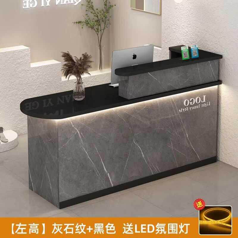 简约现代收银柜台店铺小型吧台桌服装店美容院前台接待柜台公司商