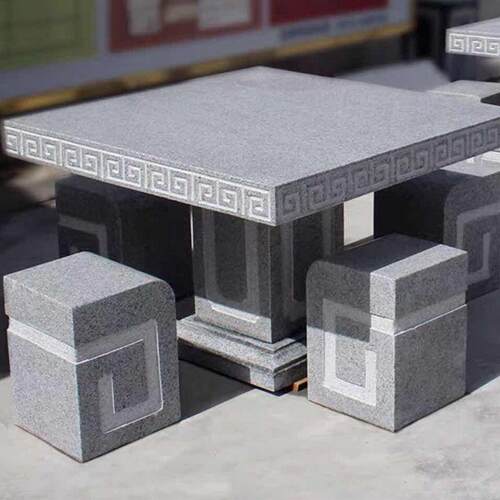石桌石凳院套花岗然岩大庭理椅子圆桌方桌户外天花园青石，家一用