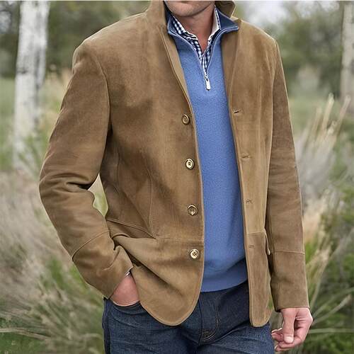 Single pocket lapel jacket for men 单口袋翻领外套男装