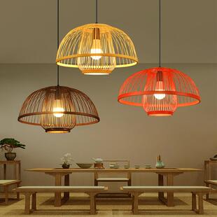 竹艺竹编吊灯中式复古田园餐厅饭店餐饮茶室阳台日式灯笼中国风灯